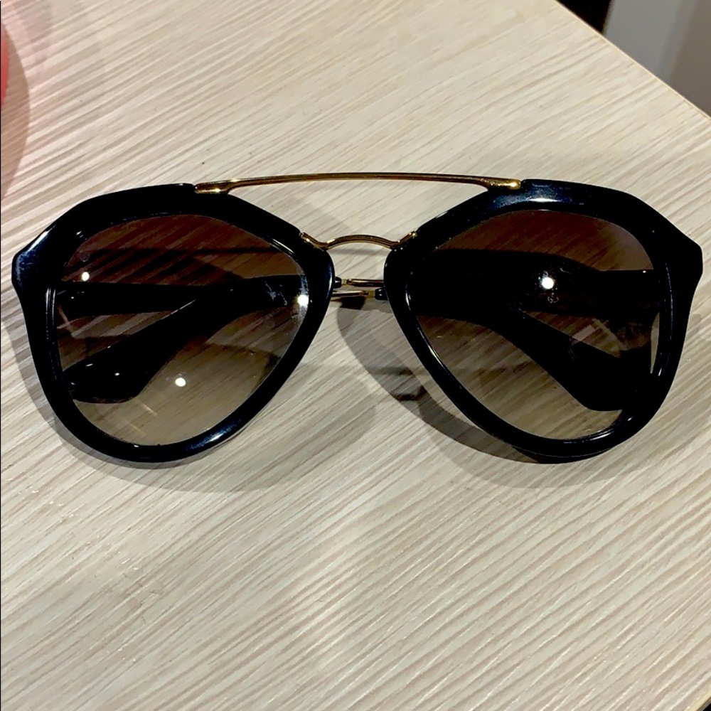 Prada black aviator sunglasses